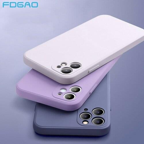 Luxury Liquid Silicone Phone Case on For iPhone 12 11 Pro Max Mini SE 2 2020 XS XR X 7 8 Plus Cover Soft Camera Protection Cases