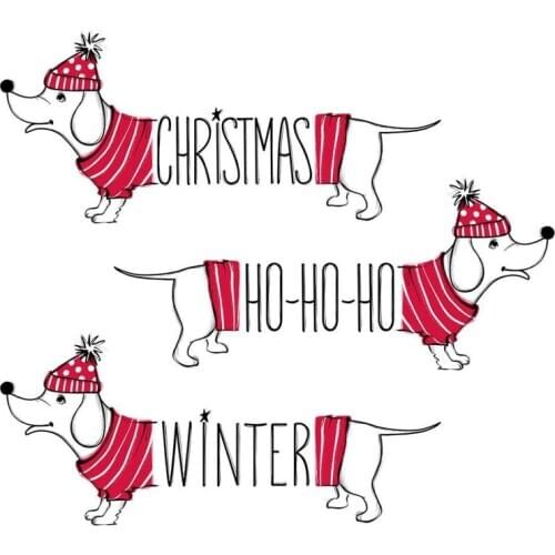 DABOXIBO Christmas Cute Dog Metal Cutting Dies Clear Stamps Mold For DIY Scrapbooking Cards Making Decorate Crafts 2020 NEW