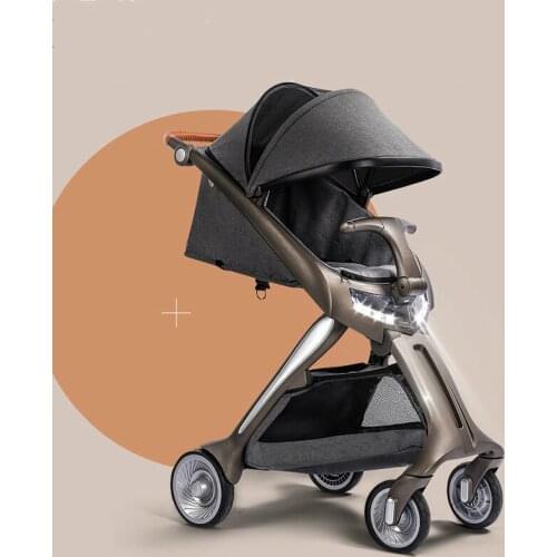 Driving Baby Stroller Can Sit on a Reclining Baby Stroller High-view Trolley Light Folding Four-wheeled Baby Car