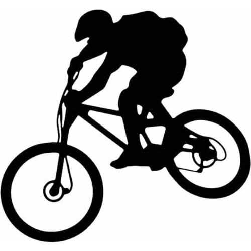 Interesting Decor Car Sticker Sport Cycling Mountain Bike Horseman Delicate Vinly Decal Black/Silver,15cm*14cm