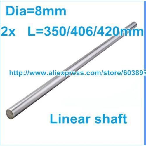 Wholesale 8mm L350/406/420mm Linear rail round shaft 8mm guide rail for 2pcs each length