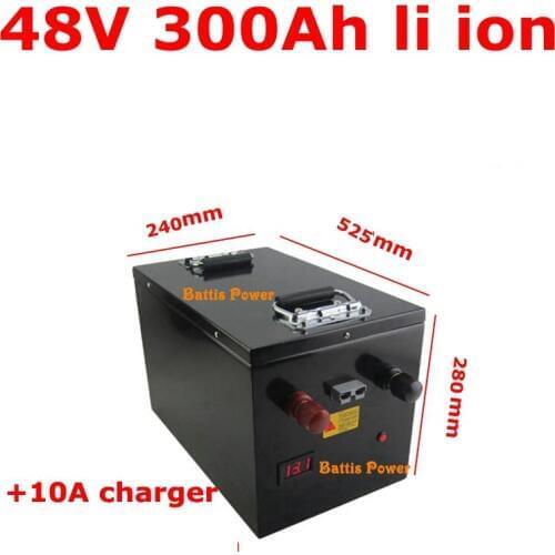 Lithium ion 48V 300AH li ion battery for 7000w scooter bike Solar energy storage golf carts inverter vehicle + 10A charger