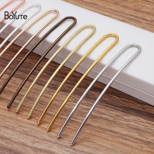 BoYuTe (20 Pieces/Lot) 100*3MM Metal Brass Arched Hair Fork Hairpin Materials Factory Supply Handmade Diy Jewelry Accessories