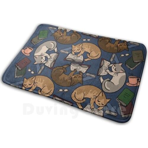 Book Cats Soft Non-Slip Mat Rug Carpet Cushion Book Books Reading Literature Cat Cats Pets Animal Fun Cute Quirky