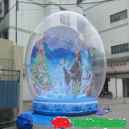 Inflatable snowflake ball or inflatable Snowdome 6 M diameter snow globe exhibition start business Christmas