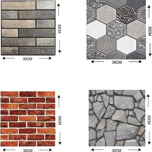 Foam 3D Self-adhesive Wall Stickers Bathroom TV Background Square Brick Tiles Simple Decoration of Restaurant Photography Panels