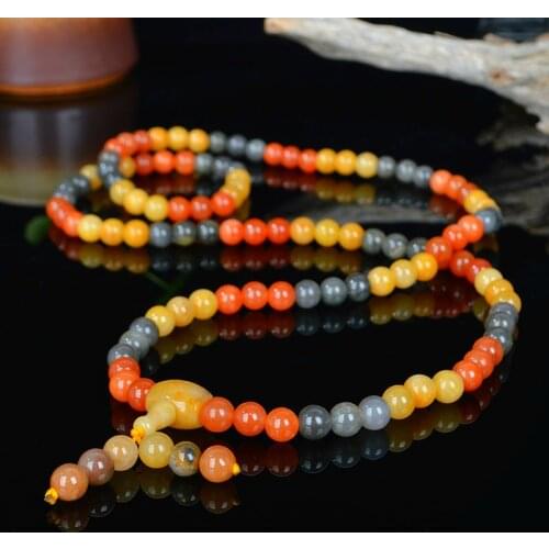 Genuine Natural Color Jade 108 Beads Bangle Bracelet Hand Knotted Yoga Healing Jadeite Necklace Female Meditation Mala Dropship