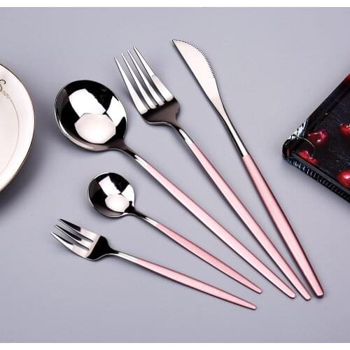 Stainless Tableware Kitchen Dinnerware Knife Fork Fuit Spoons Sets Washing Utensils Cutlery Lunch Of Dishes Complete For Dinner