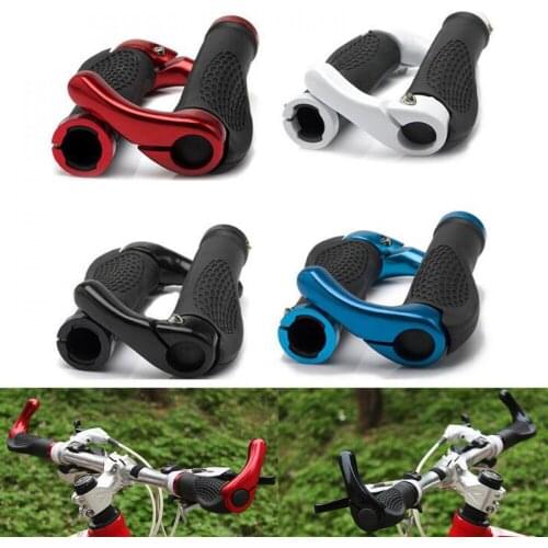 New Bicycle Grip Handlebar End Cap Aluminium Alloy Lock Mountain Handle Grip Bike Anti-Skid Rubber Bicycle Skid-Proof Grips