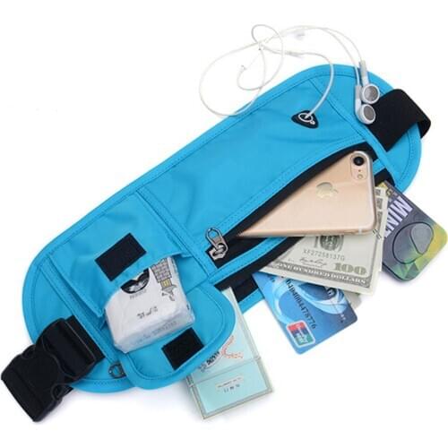 Anti-theft waist bag, outdoor running sports bag, zipper multifunctional outdoor oblique shoulder earphone hole chest pocket