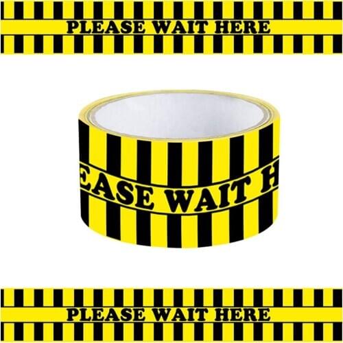 Safety Warning Tape Social Waterproof Wear Resistant Safe Distancing Floor Tape Yellow