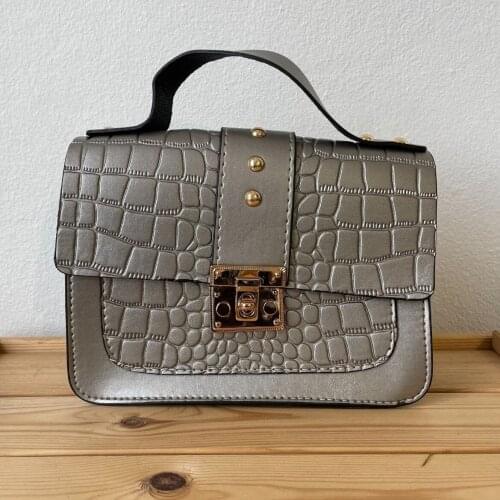 Tonar Lordi Silver Kroko Leather Locked Messenger Bag New Season Casual Office Party Use