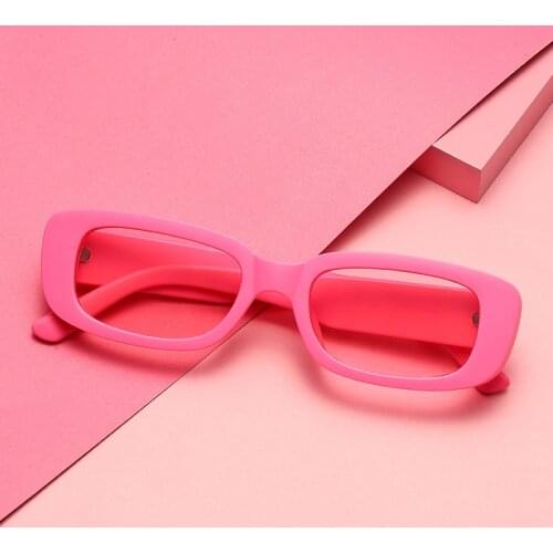 Stylish y2k Sunglasses Women Man Macaron Pink Small Rectangle Colorful Sun Glasses Square Frame UV400 Eyewear