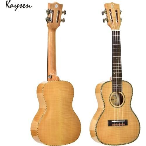 Kaysen 23 inch Ukulele Tiger stripes maple Hawaii Guitar Ukulele 4 Strings Ukulele Concert for Kids Professional JUK08