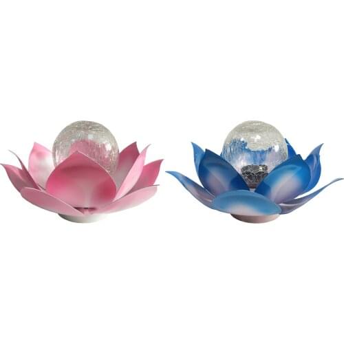Waterproof Solar Powered Lotus Light LED Garden Night Light for Patio Walkway Landscape Decor