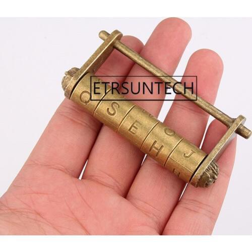 100pcs Zinc Alloy Antique Bronze Retro Combination Lock 5 Letter Password Lock Jewelry Box Padlock for Wooden Suitcase Drawer