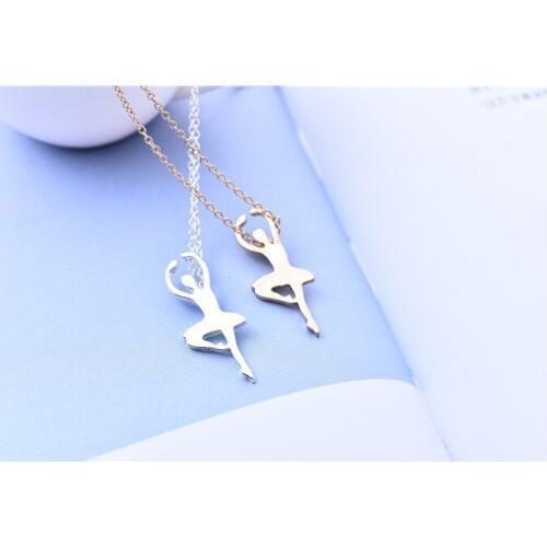 10pcs Figure Girls Ballet Dancer Heels Pendant Necklaces Abstract Classic Dance Jewelry Gift for Lady