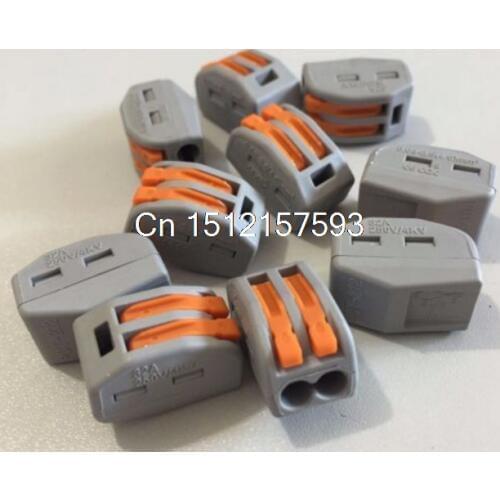 10x Wire Spring Quick Connect 2Pin Push Clamp Connector 32A Cable Terminal Block