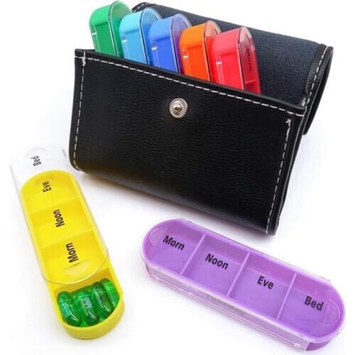 28 Grid 7 Day Weekly Pillbox Storage Container Pill Wallet Box Set Medicine Box Organizer Case Wallet Medicine Box Travel Case