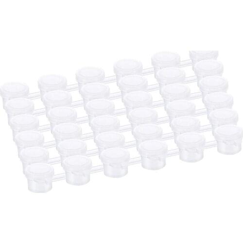 30 Strips 180 Pots Paint Pots Strips 3 Ml Mini Paint Pot Empty Paint Cups Crafts Plastic Storage Containers