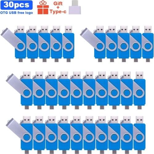 30pcs/lot OTG 3IN1 USB flash drive 16GB memory stick pendrive 32GB 64GB 128GB pen drive Business usb stick Flash disk free logo