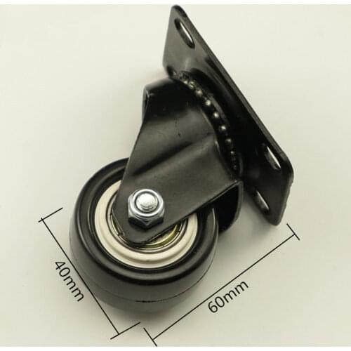 4PCS Rubber Casters Black Office Chair Swivel Rubber Casters Industrial Universal Brake Wheels