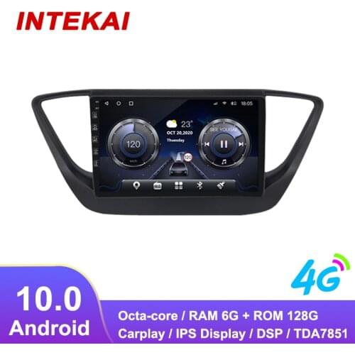 9"Android 10.0 Car Radio GPS Navigation autoradio multimedia player for hyundai solaris accent 2016 2017 2018 2020