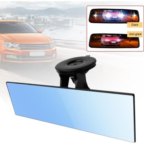 Car Rear View Mirror Anti-glare Universal Car Truck Interior Suction Cup Blue Mirror