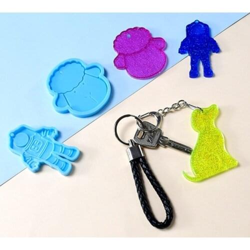 Keychain Epoxy Resin Mold Jewelry Pendants Silicone Mould DIY Crafts Decorations Casting Tools