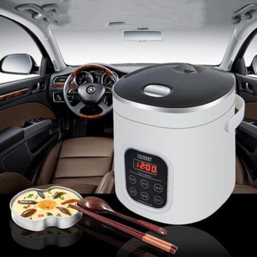 New 1.6L mini rice cooker car portable electric cooker for household 220V or car 12V truck 24V multifunctional rice cooker