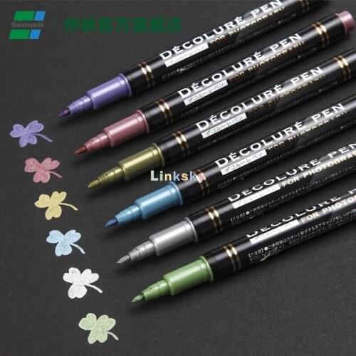Nakabayashi Decolure Pen for Photograph, Hand Painted, Metallic High Light Painting, Water Marker Pen, Album Graffiti