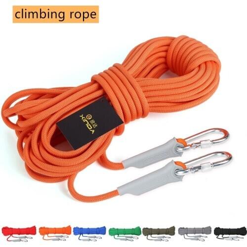 JIMITU Outdoor Climbing Rope 10M(32ft) 20M(64ft) 30M (96ft) 50M(160ft) 70M(230ft) Static Rock Climbing Rope, Escape Rope Ice Cli