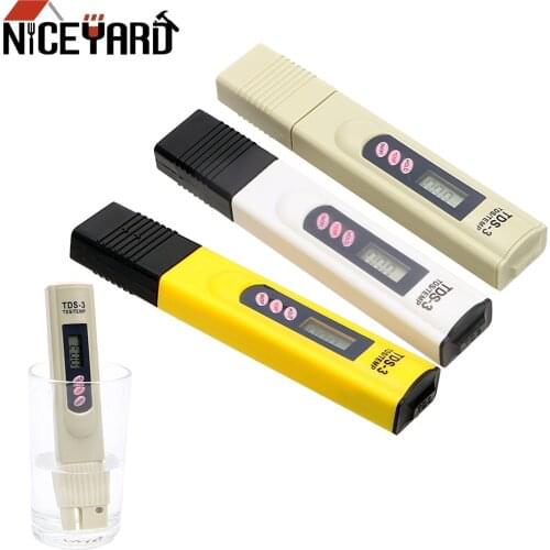 NICEYARD Water Meter Quality Testing Pen TEMP/PPM 0-9999 PPM Water Purity Filter Measuring Tools LCD Digital PH TDS Meter Tester