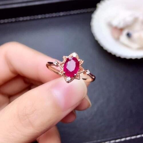 Natural Pigeon Blood Ruby Ring Real 925 Silver Fine Fashion Charming Wedding Jewelry for Women 2020New Free Shipping【FS Jewelry