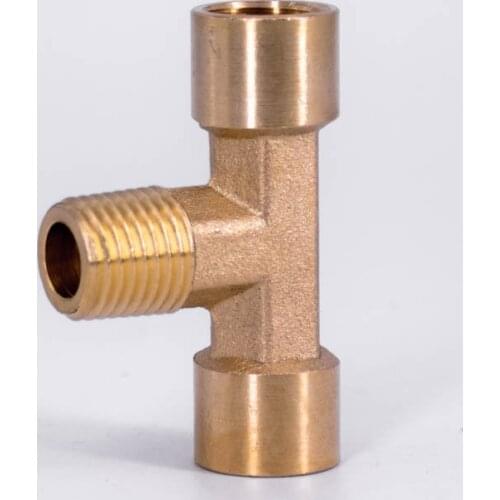 1/4" NPT Female-Male-Female Tee 3 Ways Brass Pipe Fitting Water Gas Fuel