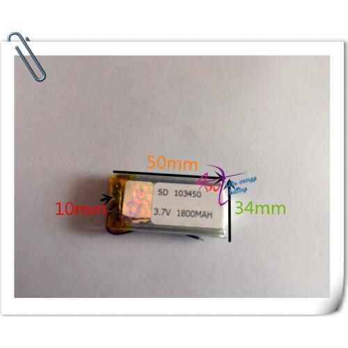 10 pcs 3.7V 1800mAh 103450 Lithium Polymer Li-Po Rechargeable Battery For GPS DVD mobile Cell copter tablet PC power bank