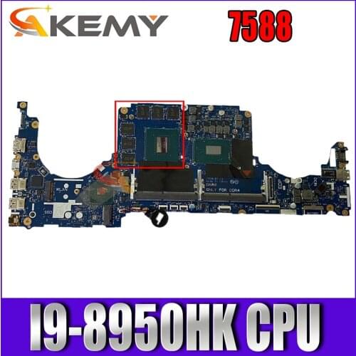 Akemy MP7CD 7588 motherboard For DELL Inspiron 7588 laptop motherboard mainboard LA-994P I9-8950HK CPU PM DDR4 tested full 100