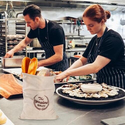 Reusable Linen Bread Baguette Bag Artisan Bread Storage Bag Reusable Produce Drawstring Bags Homemade Bread Fresh Keeping Bag