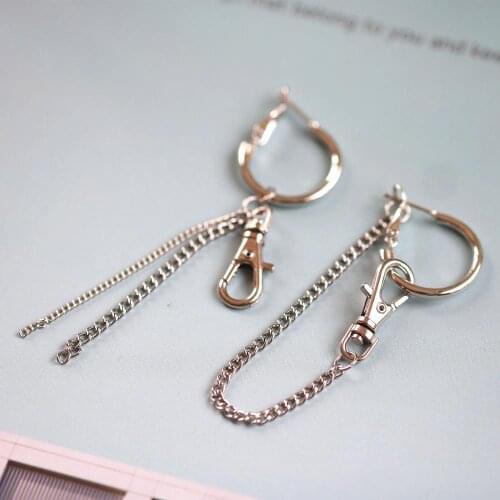 Fashion jewelry accessories metal chain lock lobster earrings