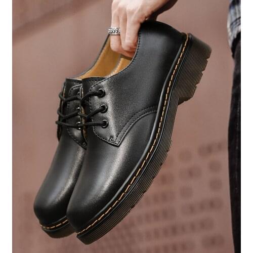 Men Shoes Leather Winter Vintage Style Ankle Shoes Men Martens Lace Up Footwear Fashion Casual Shoes Men Botas Hombre 2021
