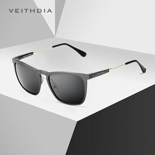 VEITHDIA 2020 Square Vintage Mens Sunglasses Polarized UV400 Mens Sun Glasses Retro Aluminum Driving Glasses For Men 6368