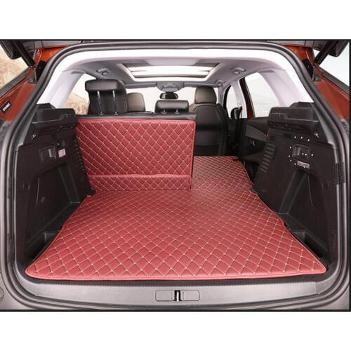 Brand New For Peugeot 5008 2017 3PCS High Quality Car Trunk Mat Carpet Inside Mats PU Leather Pad Auto Accessories