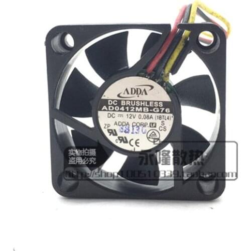New original 4010 4CM 12V 0.08A AD0412MB-G76 3-wire computer CPU chassis small fan