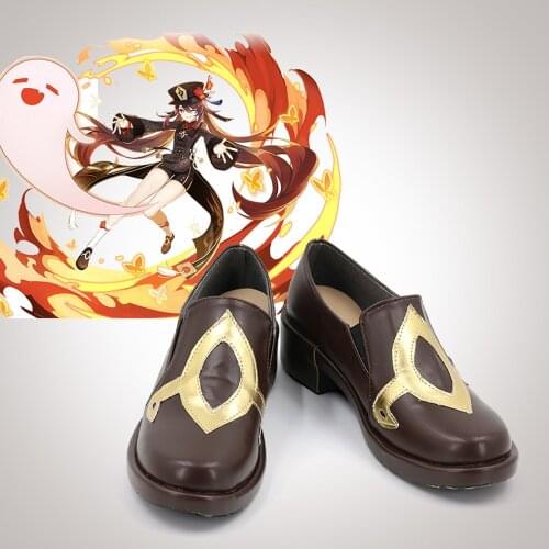 Genshin Impact Hu Tao Cosplay Shoes Boots for Halloween Fancy Stage Performance Props Amine Fans Collection Fans Gift