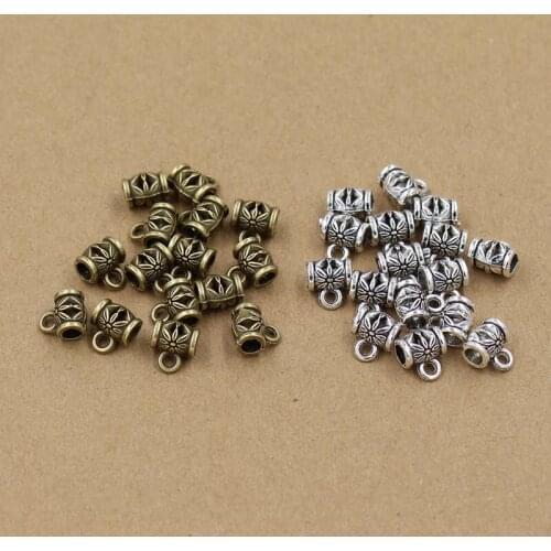 100 pieces/pack) Hollow Carved Bails Beads for Necklace Fitting Jewelry accessories