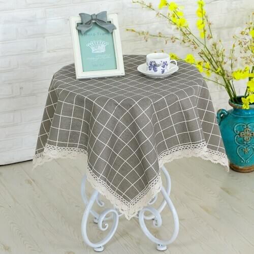 Factory Direct Selling Tablecloth Cotton Plaid Table Cloth Table Drape Rectangular Table round-Table Dustproof Cloth