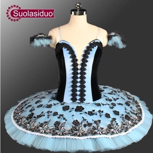 Blue Professional Ballet Tutu Women Black Swan Black Tutu Ballet Professional Adult Stage Dancewear SD0060