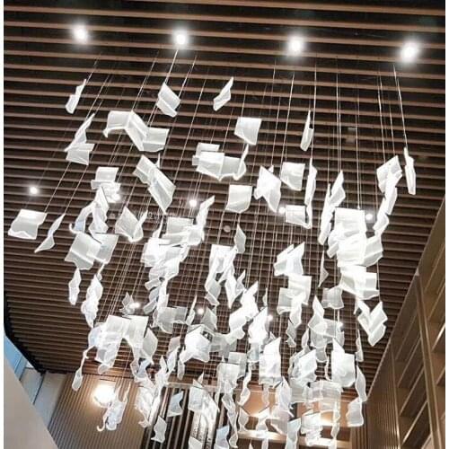 Sky chandelier shopping mall bookstore hotel sales office atrium decoration book page chandeliers