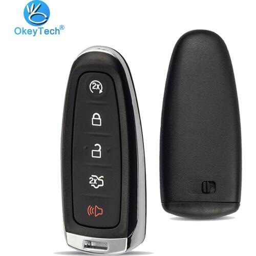 OkeyTech M3N5WY8609 315Mhz 5 Button with Insert Blade ID46 Chip Smart Card Remote Key For Ford Explorer Edge Escape Flex Taurus