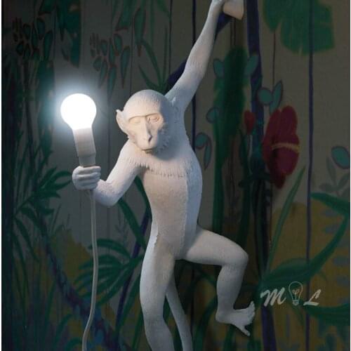 Modern Monkey Lamp Led Wall Light Creative Wall Lamp Resin Animal Sconce Indoor Lighting Home Deco Loft Restaurant Bar Lights